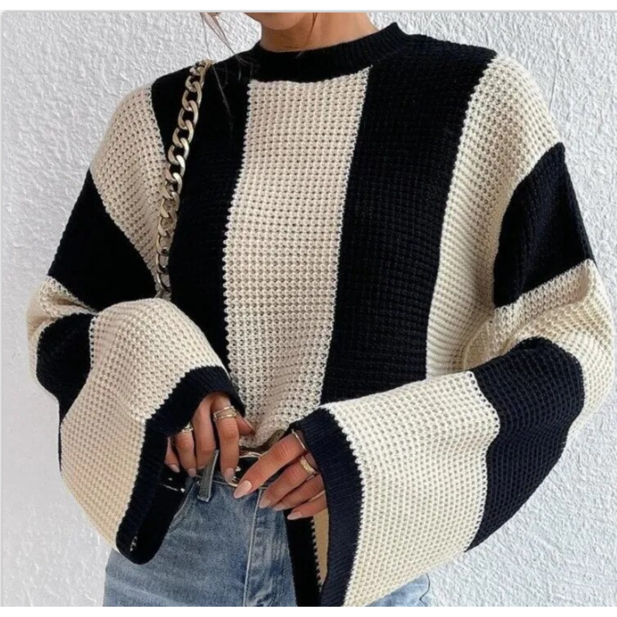 Maglione Tricot a Righe per Donna | Ideale per l'Autunno/Inverno