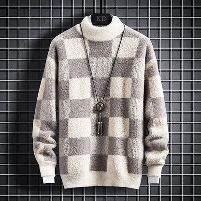 Maglione a Girocollo a Quadri per Uomo | Ideale per Autunno/Inverno