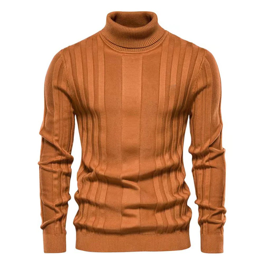 Maglione Dolcevita con Motivo a Linee Verticali da Uomo | Ideale per Autunno/Inverno