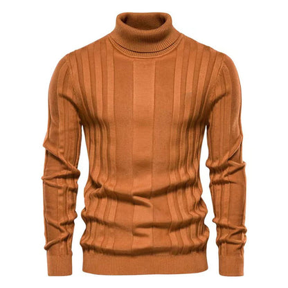 Maglione Dolcevita con Motivo a Linee Verticali da Uomo | Ideale per Autunno/Inverno