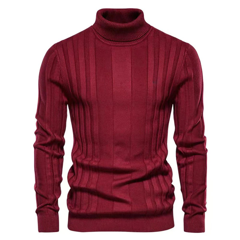 Maglione Dolcevita con Motivo a Linee Verticali da Uomo | Ideale per Autunno/Inverno