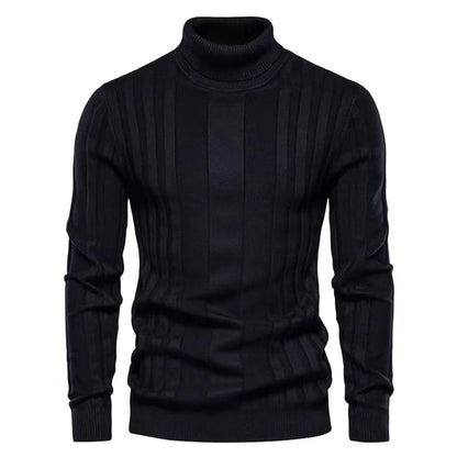 Maglione Dolcevita con Motivo a Linee Verticali da Uomo | Ideale per Autunno/Inverno